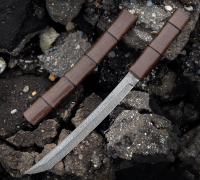 Вакидзаси из дамасской стали купить на сайте koval-knife.shop